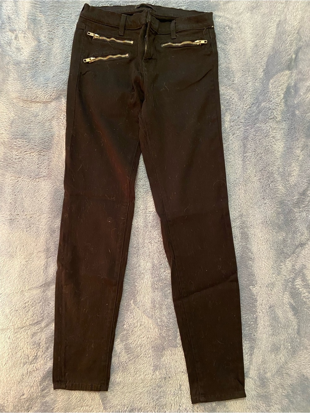J Brand Women Skinny Jeans in Black with Silver Zippers